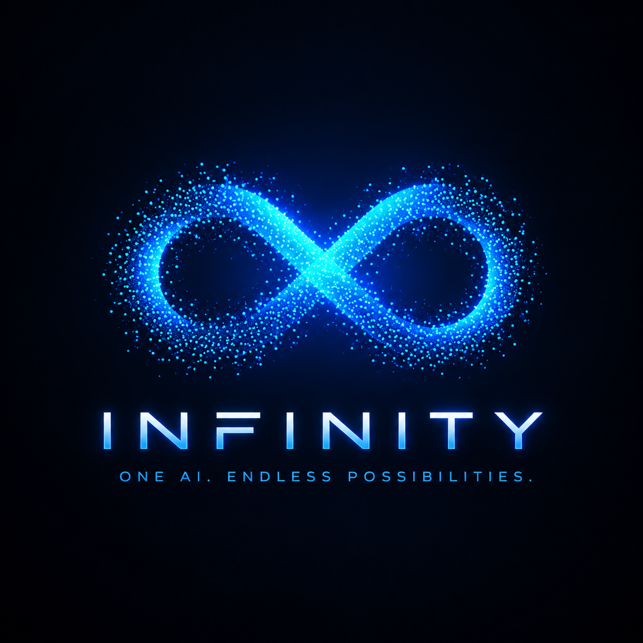 INFINITY luminous blue infinity logo